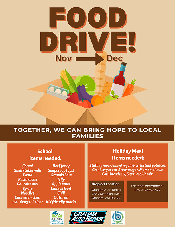 Food Drive November to December | Graham Auto Repair